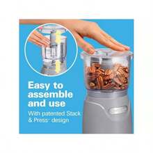 Beach 3-Cup Stack & Press Food Chopper - Gray - 72740: Compact Vegetable Processor, Dishwasher-Safe Parts - 1 - View 3