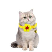 8 件装多色花朵装饰猫/狗项圈带铃铛，适合中小型宠物 - 彩色 - 查看 3