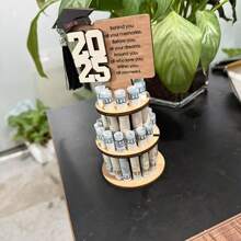 2025 毕业礼物钱包，独特的现金礼物卡包，创意双层现金夹，适合毕业礼物