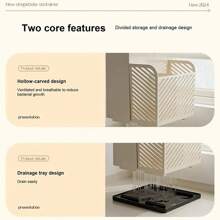 Kitchen Knife Storage Rack Countertop Cutlery Holder Kitchen Utensil Organizer Rack Knife Holder Fork Spoon Storage Box With Kitchen Storage Supplies - White - View 4