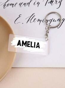 1pc Customized Acrylic Graffiti Keychain, Suitable For All Seasons, Personalized Text And Color, Gift For Valentine's Day, Father's Day, Mother's Day, Best Friend, Him/Her ,Colorful,Vintage,Cute,Adorable