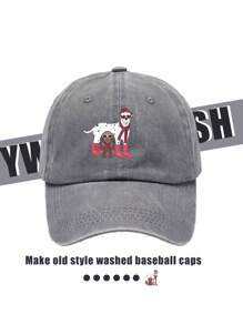 1pc Vintage American Style Casual Printed Baseball Cap, Unisex Suitable For Daily Commute, Travel, Couple Dates, Korean Washed Retro Dad Hat, Multi-Color Options