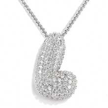 1入鑲嵌泡泡字母金鍍吊墜項鍊,26個字母供男女日常佩戴