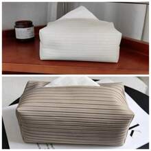 皮革矩形纸巾盒套，PU皮革装饰纸巾架，适用于浴室、梳妆台、床头柜、办公桌，适合返校