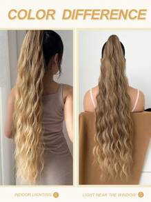 32 Inch Soft Wavy Synthetic Hair Extension With Claw Ponytail, For Women