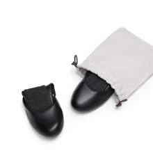 Women's Fold Up Shoes, Ballet Flats, Foldable Round Toe Dressy Comfortable Slip On Dress Shoes And Party Shoes - Black - View 6