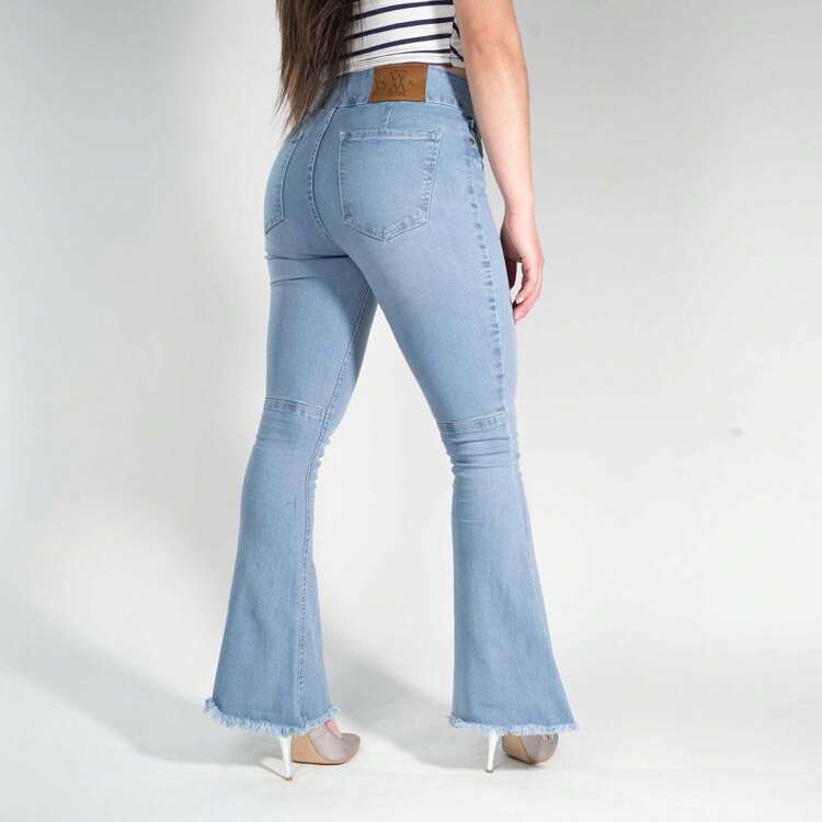 Jeans Flare Fit Mezclilla Stretch de Mujer - Azul - Añade 8
