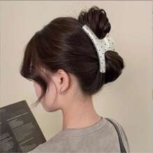 3 Pezzi di Fermagli per capelli con perle finte lucide e pois bianchi, di alta qualità, dimensioni grandi ed eleganti, accessori per capelli, pinze per capelli