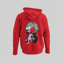 Zero Two Anime Unisex One Size Hoodie Sweatshirt With Hood - Red - View 2