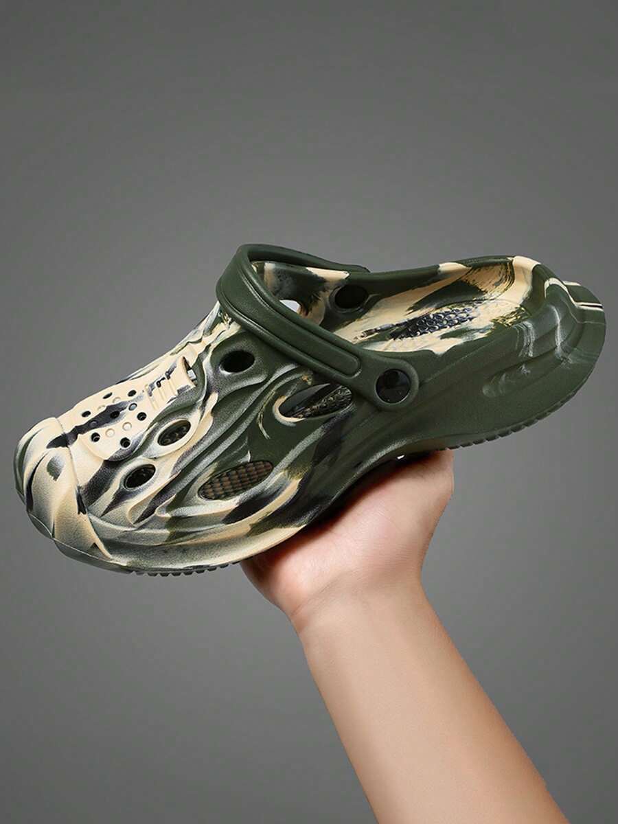 Men's Summer Fashion Camouflage Beach Slippers - Army Green Camouflage - View 1