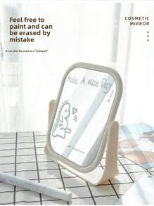 1PC Double-Sided Desktop Makeup Mirror - Stylish Standing Vanity Mirror For Dorm Room - Perfect For A Chic Beauty Routine