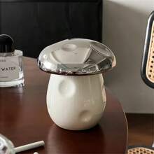 1 件带盖手工陶瓷蘑菇烟灰缸 - 防风，现代设计，白色、红色、棕色或黑色 - 适合室内/室外使用，非常适合家庭办公桌装饰和独特的礼物创意，户外烟灰缸 | 时尚吸烟配件 | 耐用陶瓷，便携式烟灰缸 - 彩色 - 查看 5