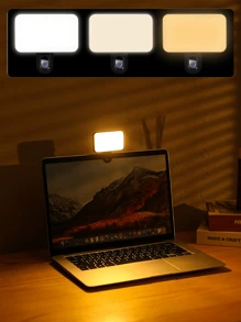 1 pezzo Luce ricaricabile a molletta per video/foto con 3 modalità di illuminazione, luce per telefono, adatta per trucco, live streaming, conferenze zoom, compatibile con e Android, ideale per vacanze estive, registrazione audio/video, interviste, gaming e live streaming con mini microfono