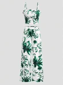 Damskie, swobodne, minimalistyczne, ramiączka spaghetti, luźne, proste, szerokie nogawki, długie spodnie, eleganckie, letnie nowości