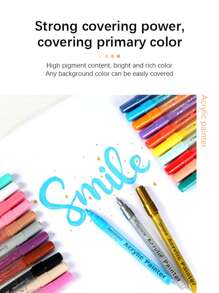 1pc Acrylic Marker Pen For Body Painting, Ceramic Decoration, DIY Photo Album, Graffiti, Art Supplies, Multiple Colors And Styles Available