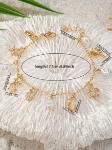 1pc Ocean Life Beach Theme Bracelet, Summer Vacation Style, Starfish & Shell Pendant, Bohemian Style Jewelry For Women - Multicolor - View 3