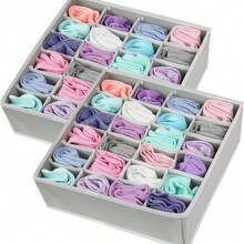 24-Grids Fabric Storage Box, Large Capacity Organizer Box For Underwear, Socks, Home Use