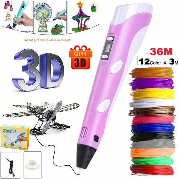 3D printing pen Professional 3D printing pen, easy to use, suitable for daily use, comes with 12 x 3 meter long products