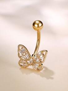 Leocuci Cute Belly Buton Rings Butterfly Bow 14G Stainless Steel Belly Button Ring For Women Body Piercing Jewelry Navel Rings - 2pcs Per Set - View 9