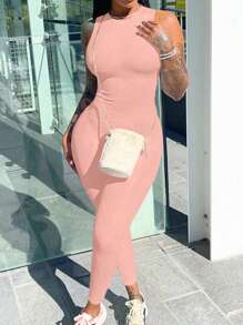 Bộ đồ liền thân cỡ lớn cho nữ, thời trang, thoải mái, gợi cảm, giản dị, đa năng, phù hợp cho mùa tốt nghiệp, ngày độc lập - Màu Hồng  Dưa hấu - Xem 1