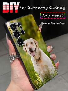 Individuell gestaltbare weiche Handyhülle mit eigenem Foto, personalisierte schwarze Schutzhülle, Geschenkidee kompatibel mit Galaxy Serien A04e/12/A13/A14/A34/A50/A52/A53/A54/S21/S22/S23/S24/S25/S25Ultra