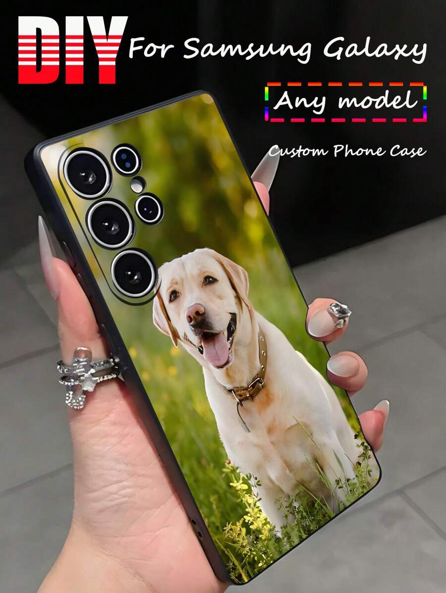 Individuell gestaltbare weiche Handyhülle mit eigenem Foto, personalisierte schwarze Schutzhülle, Geschenkidee kompatibel mit Galaxy Serien A04e/12/A13/A14/A34/A50/A52/A53/A54/S21/S22/S23/S24/S25/S25Ultra