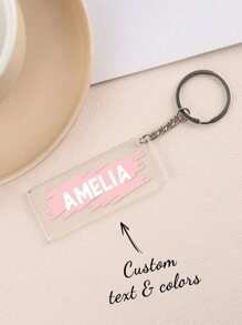 1pc Customized Acrylic Graffiti Keychain, Suitable For All Seasons, Personalized Text And Color, Gift For Valentine's Day, Father's Day, Mother's Day, Best Friend, Him/Her ,Colorful,Vintage,Cute,Adorable