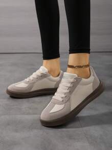 Women German Style Flat Bottom Casual Vintage Sneakers, Lightweight And Breathable - Beige - View 5