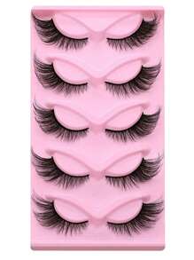 5 对可重复使用假睫毛猫眼睫毛漫画睫毛仿貂毛睫毛自然长翼状眼尾加长睫毛假睫毛睫毛延长 - 眼尾拉長款 - 查看 4