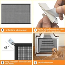 1pc Elevated, Reinforced, Movable And Foldable Pet Fence, Portable Pet Safety Barrier For Stairs And Doorways, Can Be Installed Anywhere For Indoor/Outdoor Use, 2 Different Sizes Available For Home Pet Gates