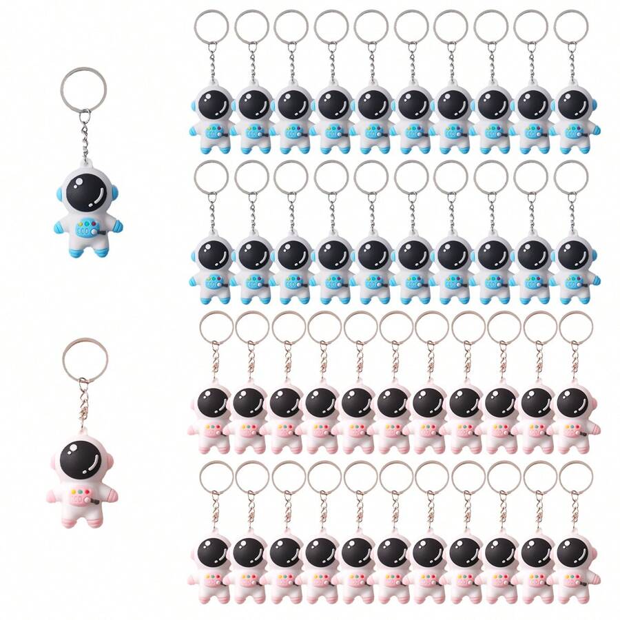 20pcs 男女派对聚会礼物纪念品，硅胶材质，可爱卡通创意宇航员钥匙扣，适合朋友礼物，派对礼物，手机车钥匙装饰，包包挂件，生日宴会婚礼纪念品，情侣礼物 - 彩色 - 查看 1
