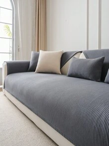 1PC Solid Color Simple Striped Design Non-Slip Sofa Cover, All-Season Home Decoration Sofa Pad, Suitable For Home, Bedroom, Study, Living Room And Office Gifts Birthday Graduation Couch Cover Sofa Covers Room Decor Living Room Decor
