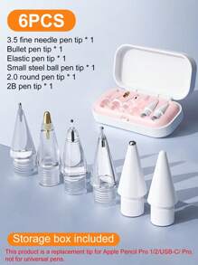 12 件/6 件/4 件/1 件替换软尖，兼容 Apple Pencil 1 2 Pro Gen，通用平板电脑触控笔笔尖，适用于 IPencil iPad Pro