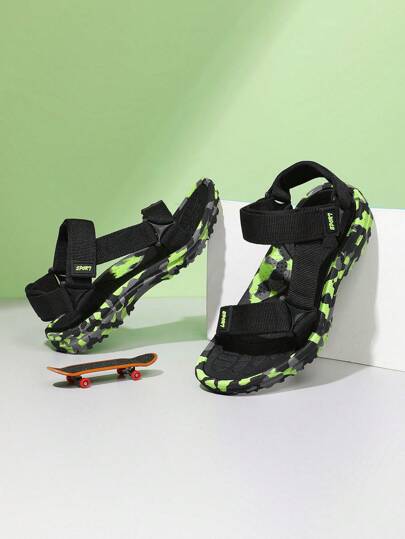 Kids' Solid Color Sports Sandals, Comfortable Inner Lining Reduces Friction, Lightweight Breathable Quick Dry, Dual-Layer Non-Slip Sole, Suitable For Everyday Casual, Beach, Holiday Wear