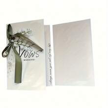 2pcs Wedding Vow Cards + 2pcs Key Style Pen With Case, Simple Wedding Vows Cards, Love Theme Paper Announcements For Bride And Groom Wedding Vows Oaths Statement Hand Cards Parents Speech Book Summer Birthday Gifts Beach Back To School School Supplies Room Decor - Multicolor - View 6