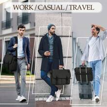 NEWHEY 15.6 Inch Laptop Canvas Briefcase For Men, Large Capacity With Adjustable Shoulder Strap - Multicolor - View 5