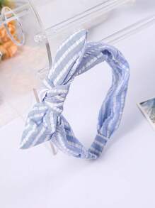 1pc Blue Countryside Style Teen's Headband, Suitable For Daily Wear And Vacation, Spring/Summer - Blue and White - View 1