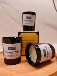 1 PIEZA Vela de vidrio aromática de color negro brillante, adecuada para restaurantes, hoteles, salas de estar, dormitorios. Conjunto romántico para la cena y decoración para bodas, velas para fiestas y decoración del hogar, velas sin humo ni olor para cenas a la luz de las velas, se puede usar como regalo, decoración del hogar, adecuado para Pascua, temporada de bodas, Día de San Valentín