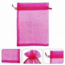 50 Stück Organza Geschenktüten, Schmuckbeutel, kleine Netzbeutel mit Zugband, Hochzeitsgeschenktüten, Armband-Beutel zum Verpacken, transparente Beutel, Schmuckbeutel, kleine Geschenk-/Süßigkeitenbeutel, Geburtstags-Party Netz-Verpackungsbeutel