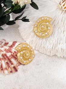 1 Pair Fashionable & Elegant Delicate Shell Shaped Stud Earrings - Pearl Conch - View 4