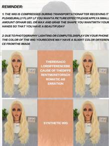 Women Gold Lace Front Wig, Synthetic Lace Front Wig With White Hair, Pre-Plucked Hairline Synthetic Wig For Party
