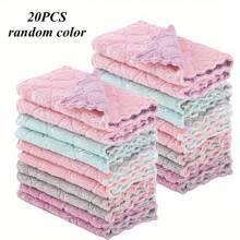 1/5/10/20 Pcs / Set Of Ultra-Fine Fiber Cleaning Cloth, Mixed Color Non-Stick And Absorbent Kitchen Cloth 9.4 Inch * 5.5 Inch Daily Cooking And Baking Tableware Dishcloth-Random Color Delivery, Kitchen, Bathroom, Multi-Purpose