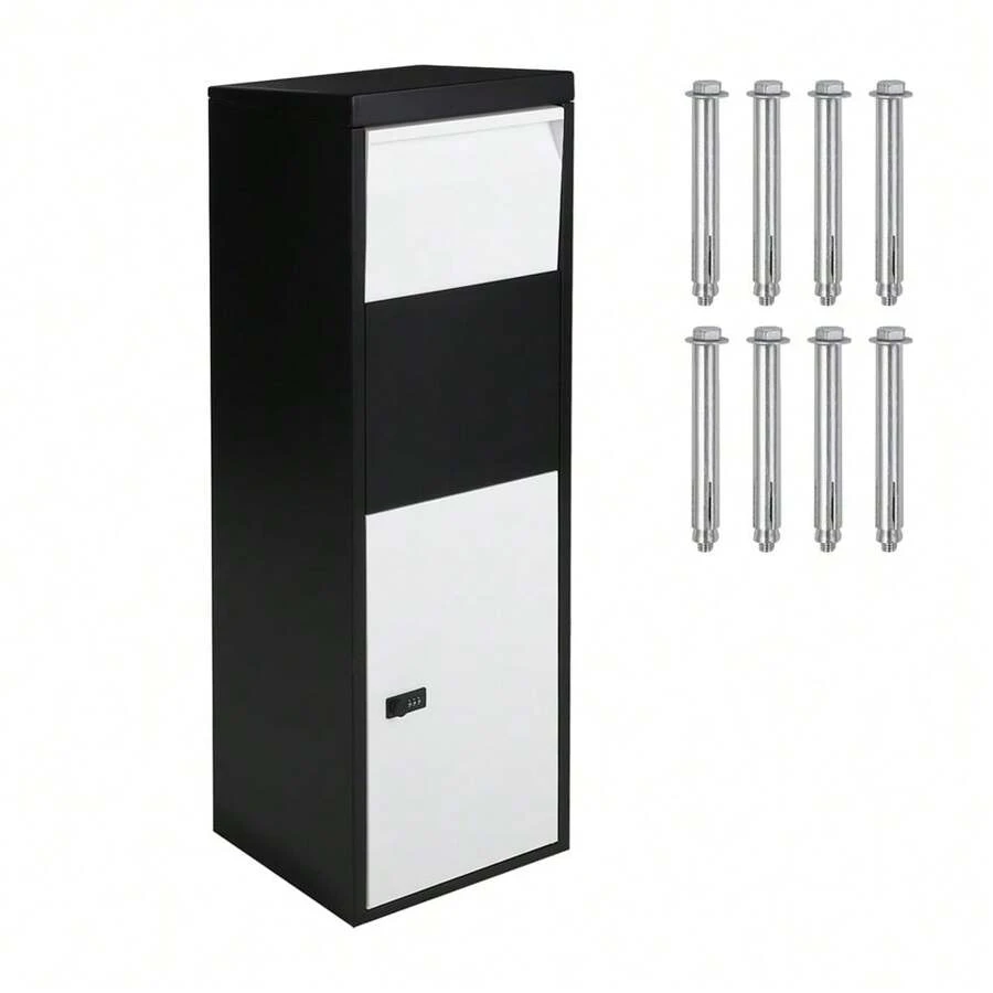 Steel Mailbox Outside With Code Lock, Anti-Theft, Weather-Resistant,Package Mailbox For Porch Ideal For Home,Curbside,Heavy-Duty,Parcel Drop Box,Wall-Mounted Home Delivery Box - 14"x11.4"x41.5" - View 1