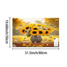 1 件花卉图案咖啡机和用具干燥垫 - 吸水聚酯桌面保护垫，带橡胶耐热垫，适用于厨房柜台装饰 - 家庭、酒吧和餐桌餐垫