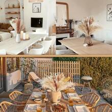 100/200/300/400pcs Pampas Grass Bundle - Dried Rattan Reeds For Boho Home Decor, Wedding Centerpieces, Christmas Party Supplies - 米色 - 查看 3