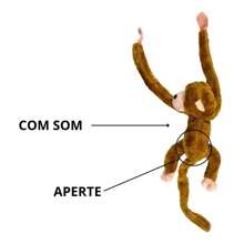 Macaco Pelúcia Com Som E Luz De Pendurar Antialérgico Grita Brinquedo Divertido