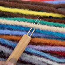 辫子锁钩针工具，辫子发辫针编织钩针用于编织工艺（0.75 毫米） - 杏色 - 查看 4