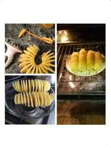 1pc 6 Multifunctional Potato Cyclone Potato Slicers, Novel Potato Cyclone Potato Roll Making Convenient Artifact, Suitable For The Kitchen, Kitchen Gadgets - Silver - View 4