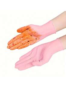 100/50/30/10pcs Prune Disposable Nitrile Gloves, Waterproof, Oil-Proof, Thick, Suitable For Kitchen, Beauty, Household, Suppliers For Kitchen, Bathroom, Home Cleaning, Household Products