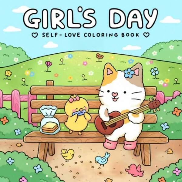 1 Stück Girl's Day: Selbstliebe-Malbuch für Erwachsene & Jugendliche mit Aktivitäten des täglichen Lebens, niedliche Tiere, Muttertag, Muttertagsgeschenk, Rückkehr zur Schule, Schulmaterial